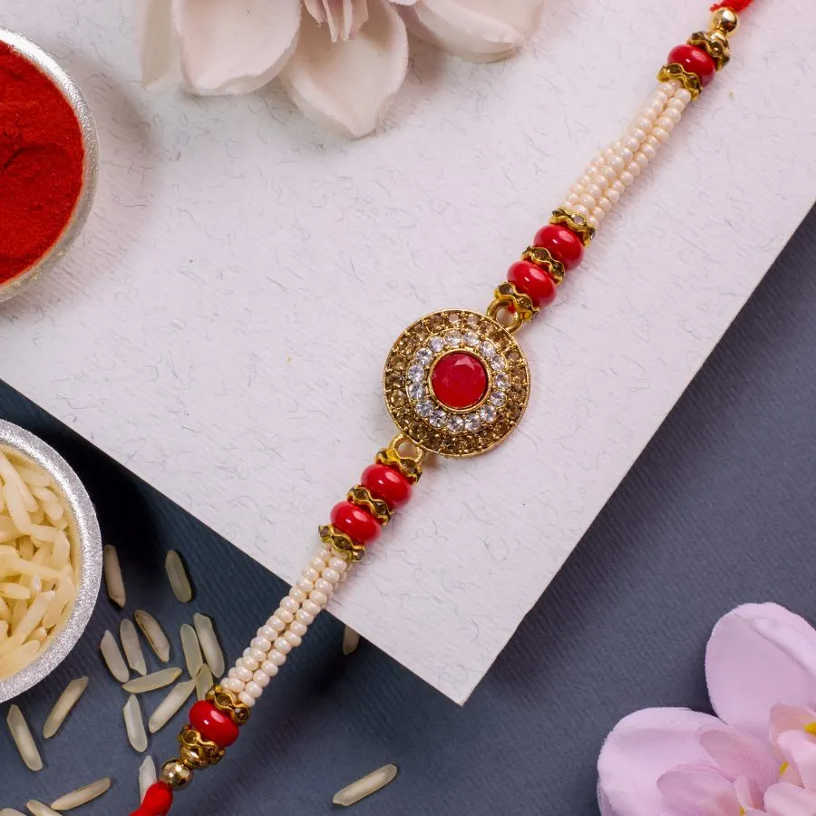 Exquisite Kundan Rakhi Set 1