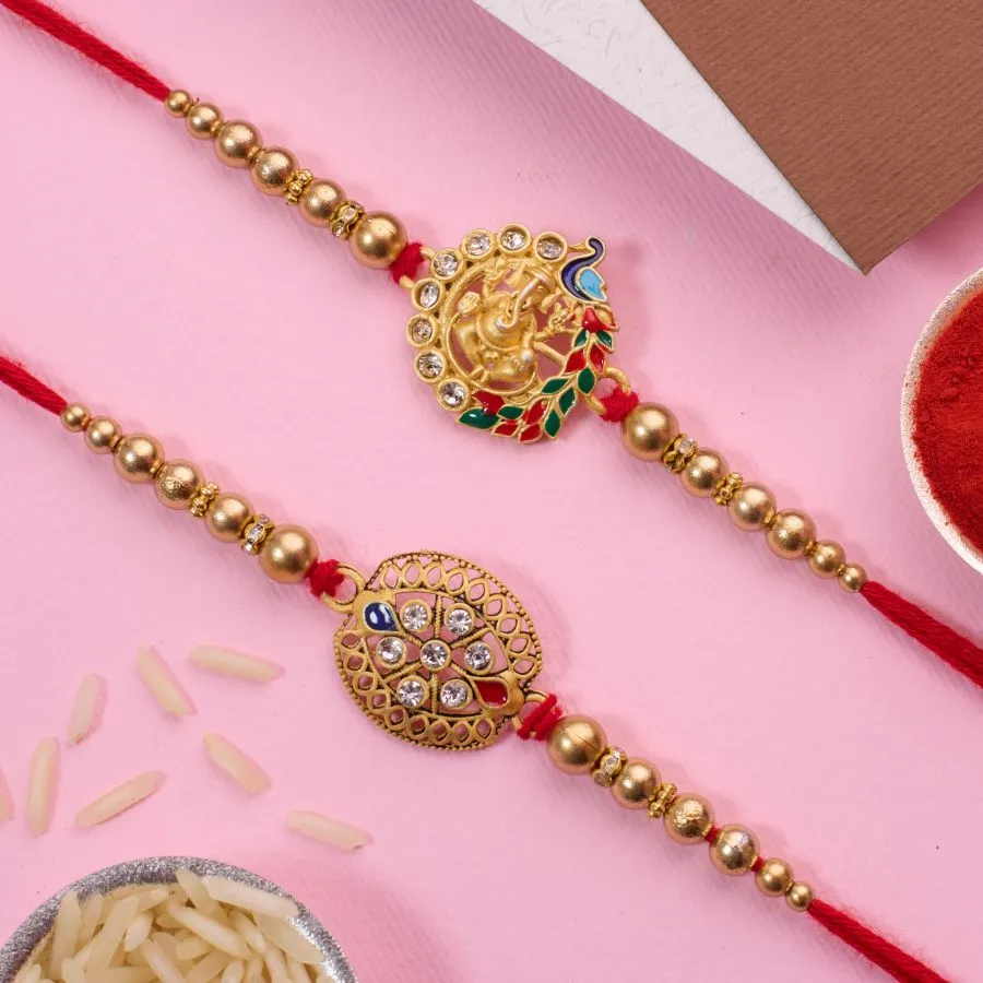 Radiant Kundan N Ganesha Rakhi Collection 1