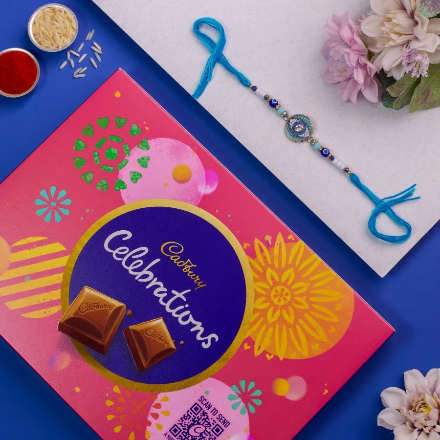 Evil Eye Rakhi with Cadbury Treats