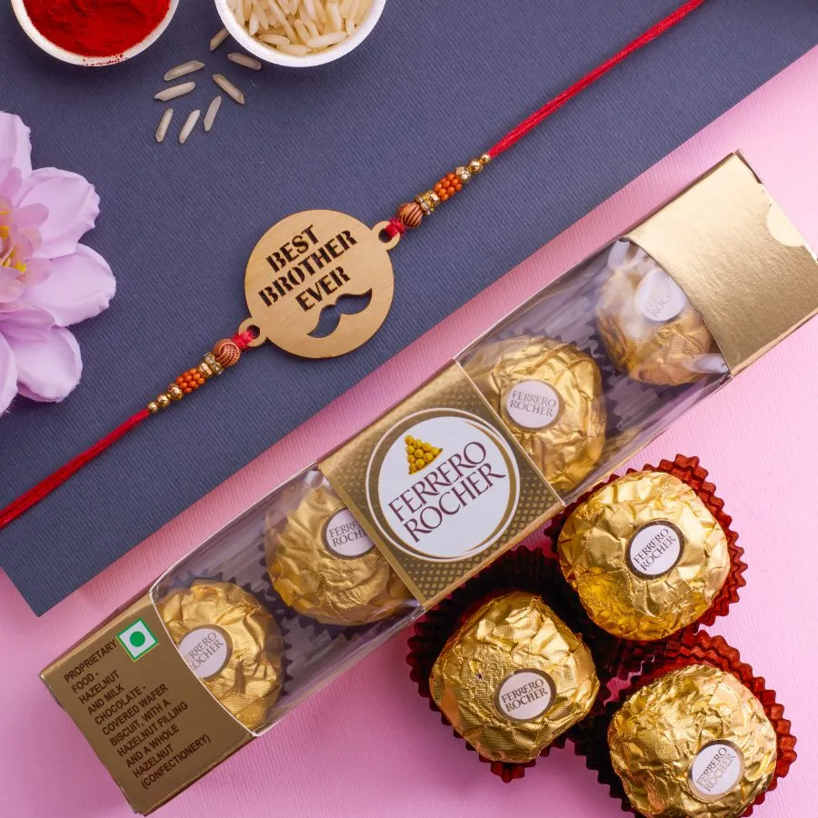 Best Brother Ever Rakhi with Ferrero Rocher