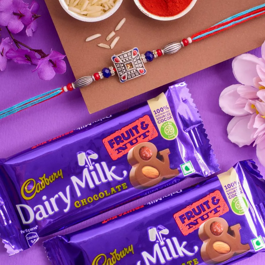 Sweet Kundan Rakhi & Chocolate Delight