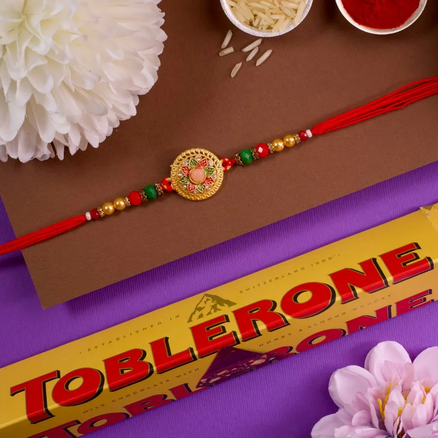 Kundan Rakhi & Chocolate Bliss
