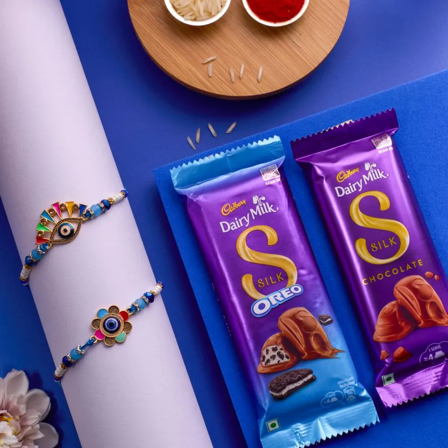Festive Evil Eye Rakhi & Chocolate Indulgence