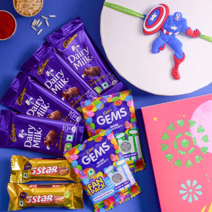 Heroic Captain America Rakhi & Chocolate Delight 1