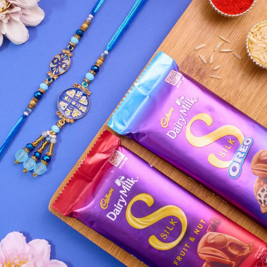 Bhaiya Bhabhi Rakhi Set with Cadbury Silk Duo 1