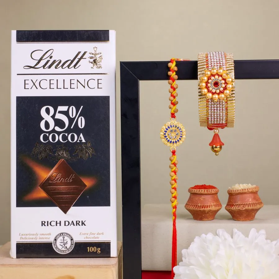 Kada Rakhi Set with Dark Chocolate Indulgence 1