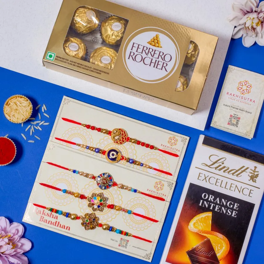 5 Rakhi & Chocolate Combo 1