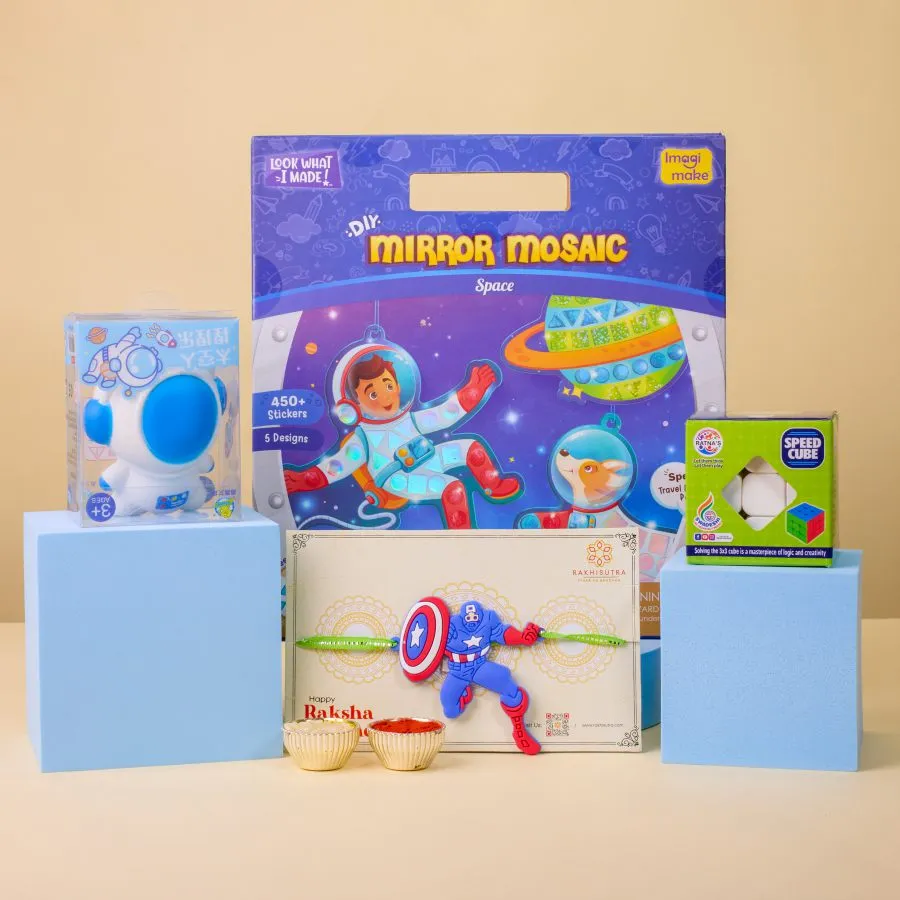 Captain America Rakhi with Fun Toys