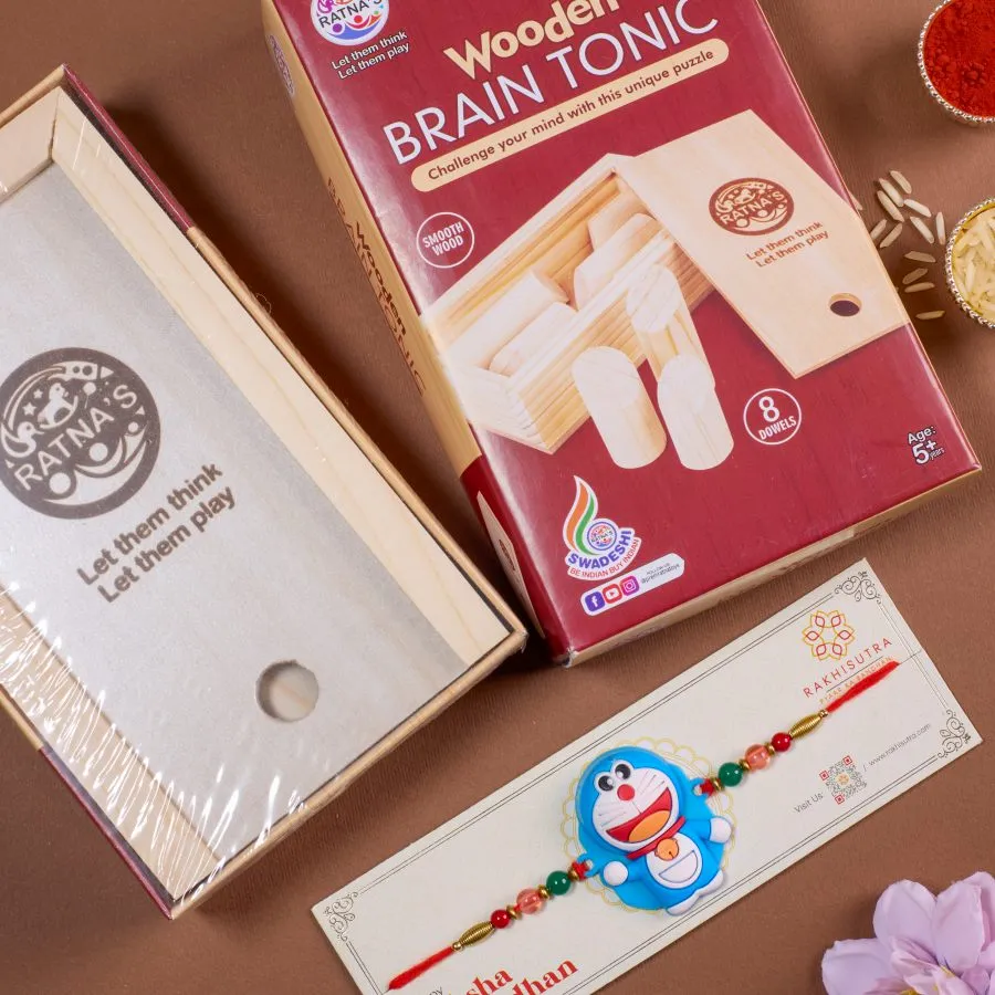 Doraemon Delight Rakhi Set With Puzzle Game 1