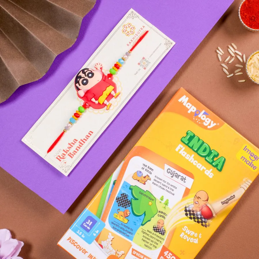 Delightful Shinchan Rakhi With Mapology Flashcards 1