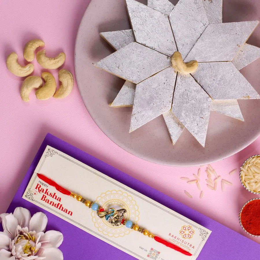 Kundan Rakhi & Kaju Katli Treat