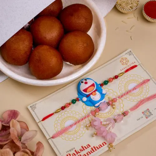 Amazing Family Rakhi Set N Gulab Jamun Treat 1