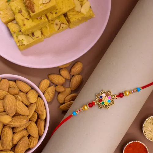 Remarkable Kundan Rakhi N Treats Combo 1