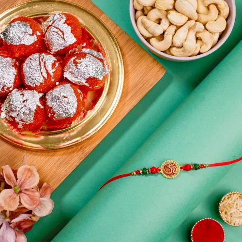 Spiritual OM Rakhi & Treats Celebration Set