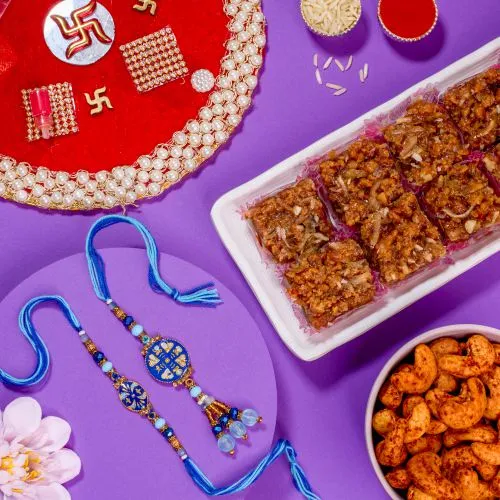 Designer Rakhi, Thali and Sweet Indulgence