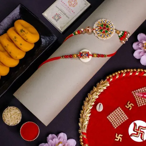 Kundan Rakhi Collection with Delicious Peda
