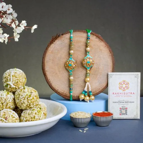 Bhaiya Bhabi Rakhi with Kaju Laddus