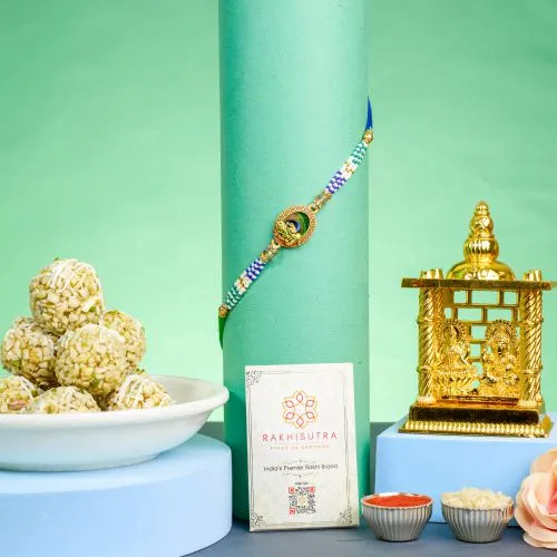Kundan Ganesha Rakhi Blessings with Sweet Treats
