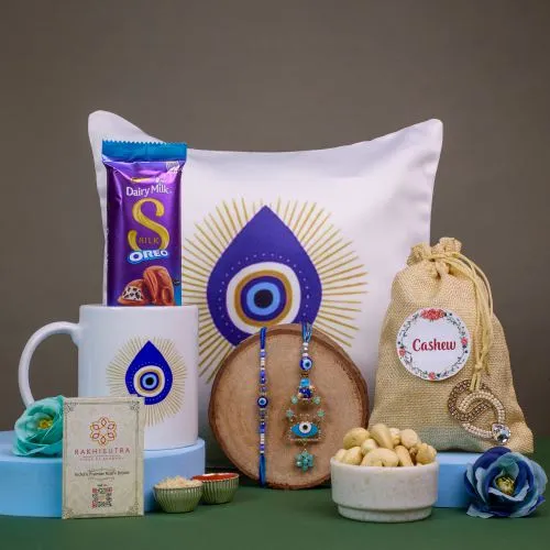 Protecting Bonds: Evil Eye Rakhi Set 1
