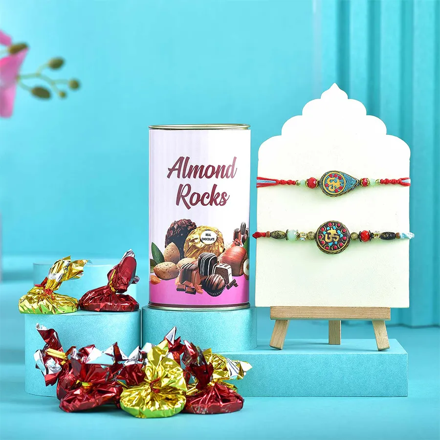 Beautiful Rakhi & Nutty Chocolate Delight Box 1