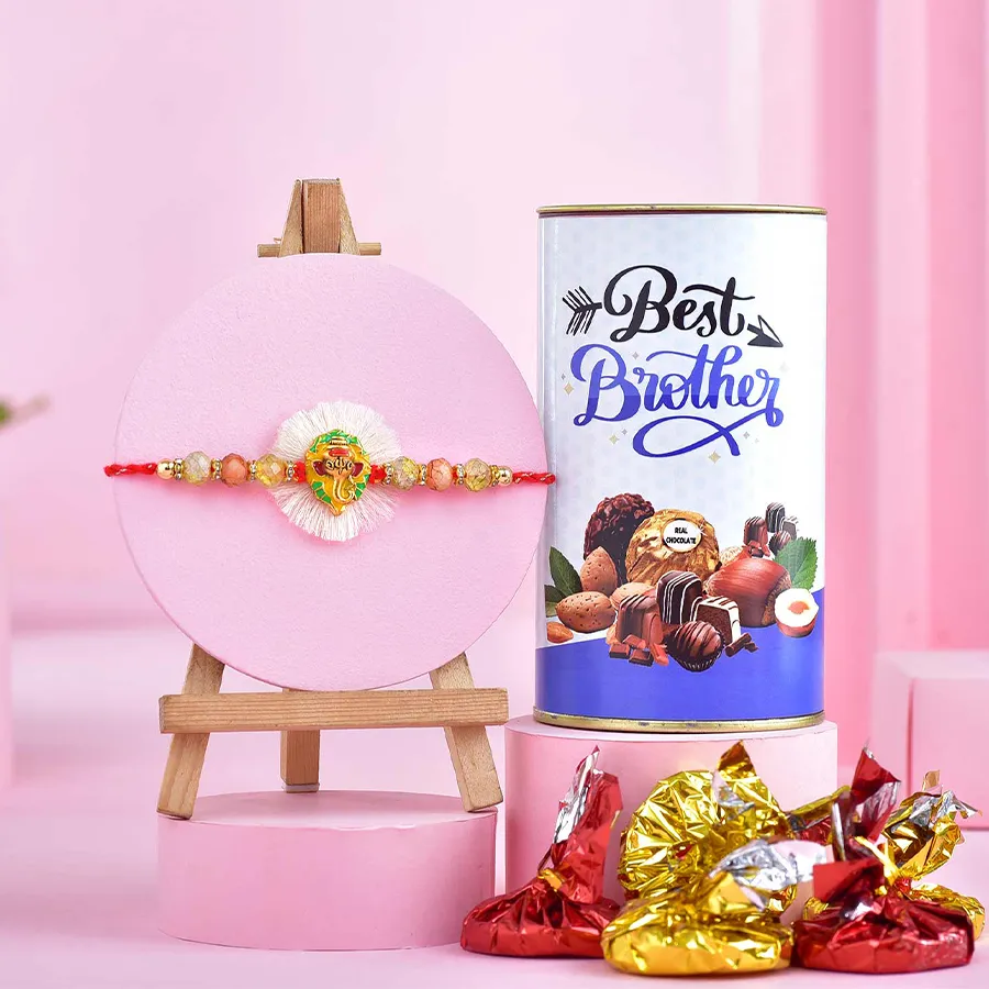 Classic Rakhi & Handmade Chocolates Gift 1