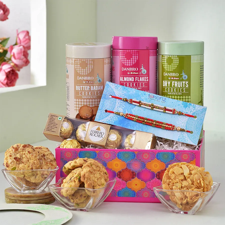 Festive Rakhi Cookie & Chocolate Set 1