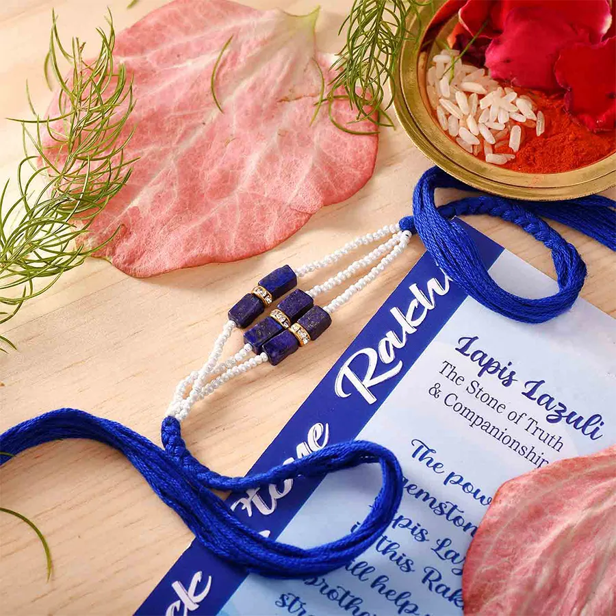 Royal Lapis Lazuli Rakhi Set 1