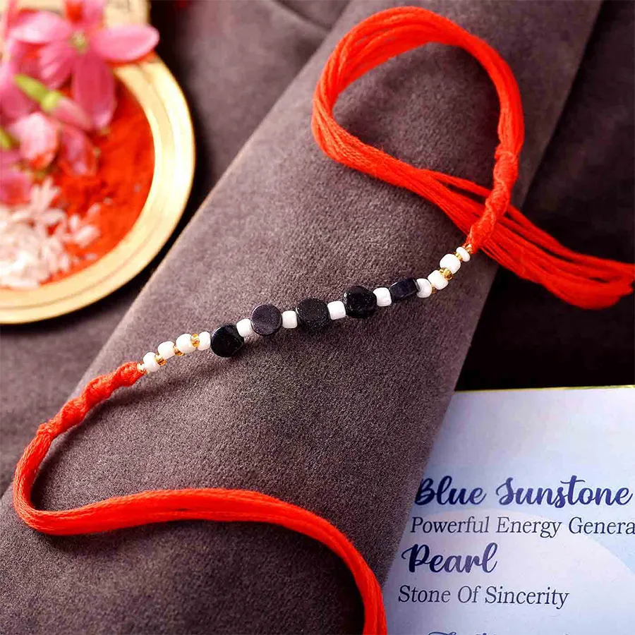 Tranquil Sunstone & Pearl Rakhi Set 1