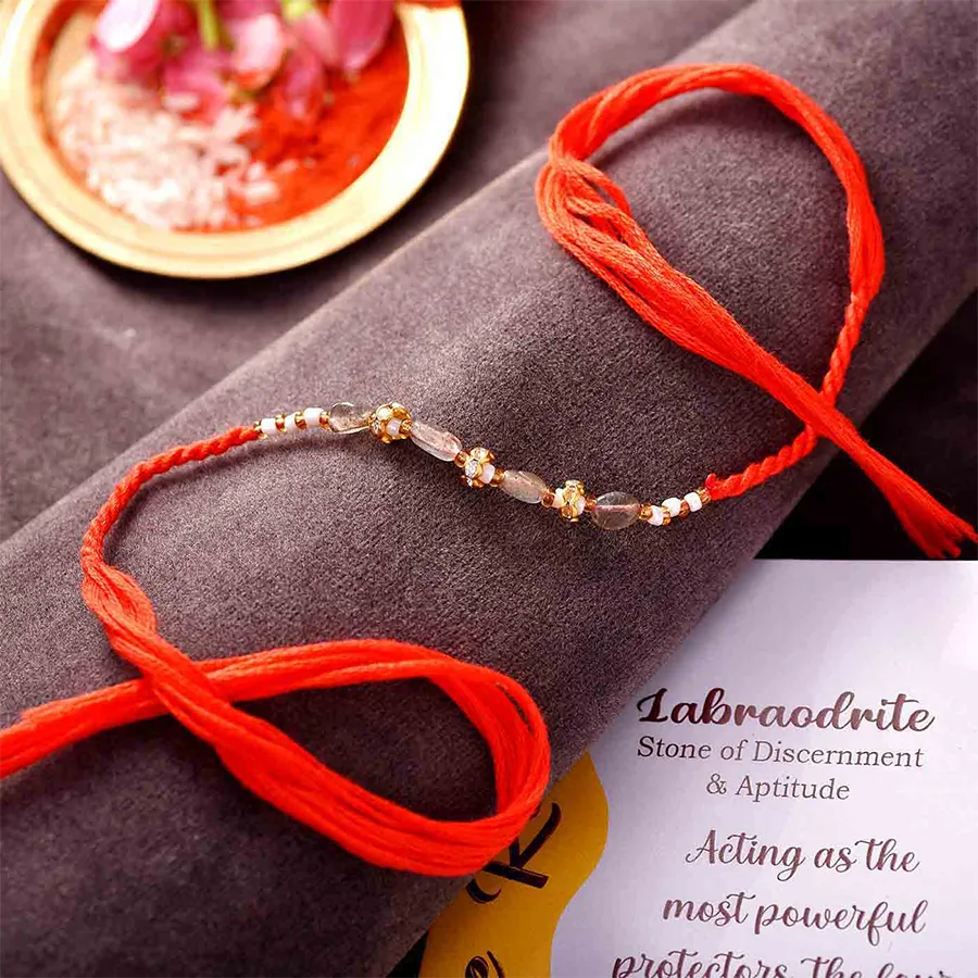 Mystical Labradorite Stone Rakhi Set 1