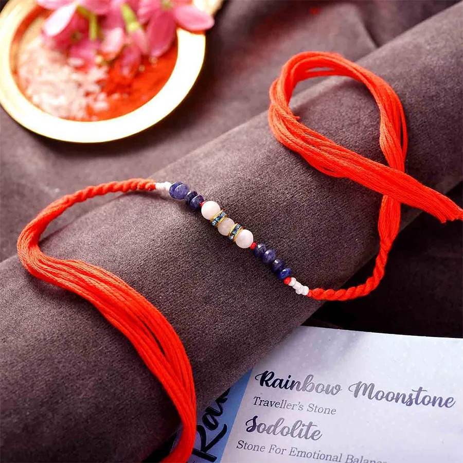 Radiant Moonstone & Sodalite Rakhi Set 1