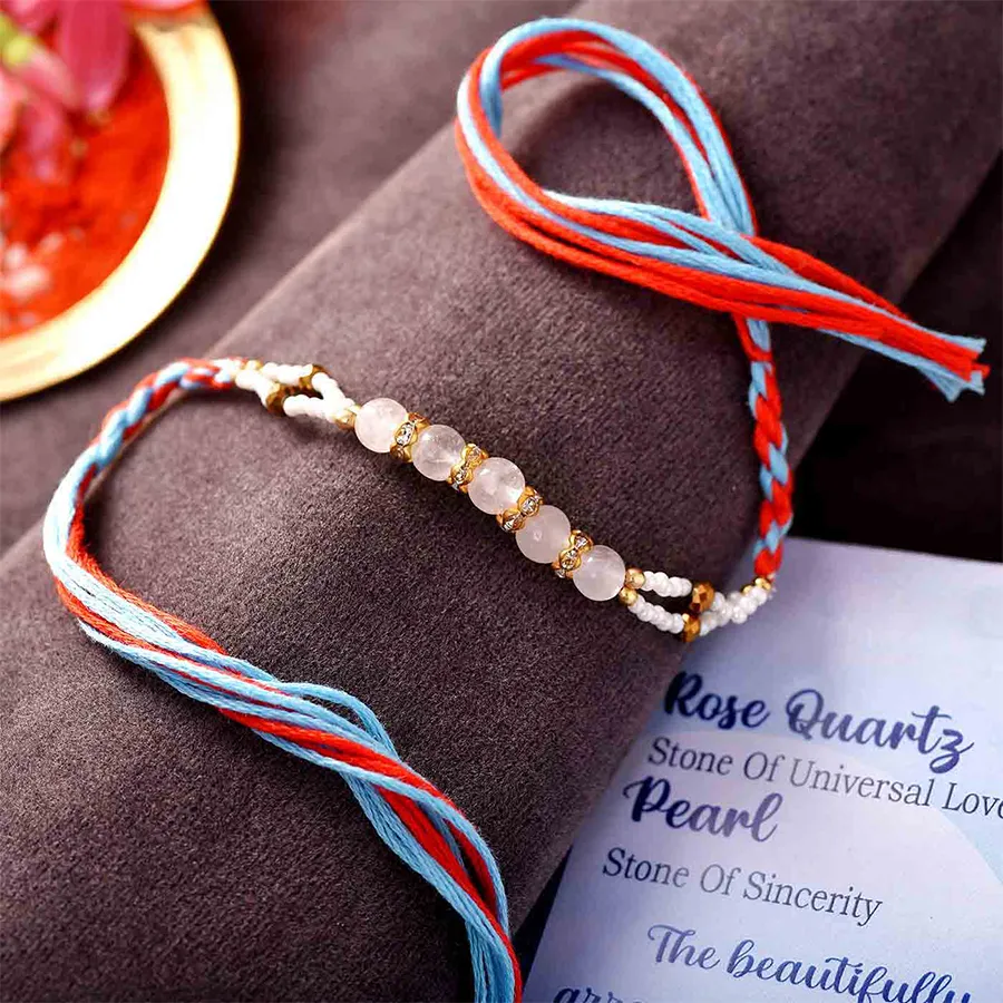 Graceful Quartz & Pearl Rakhi Set 1