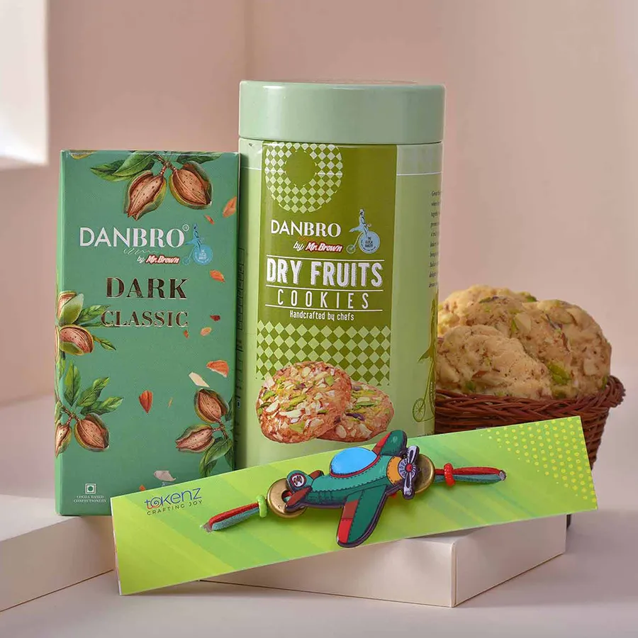 Kids Aeroplane Rakhi & Treats Pack 1