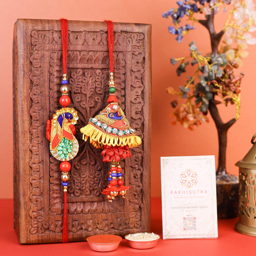 Stylish Bhaiya Bhabi Rakhi Set for Bhaiya and Bhabi 1