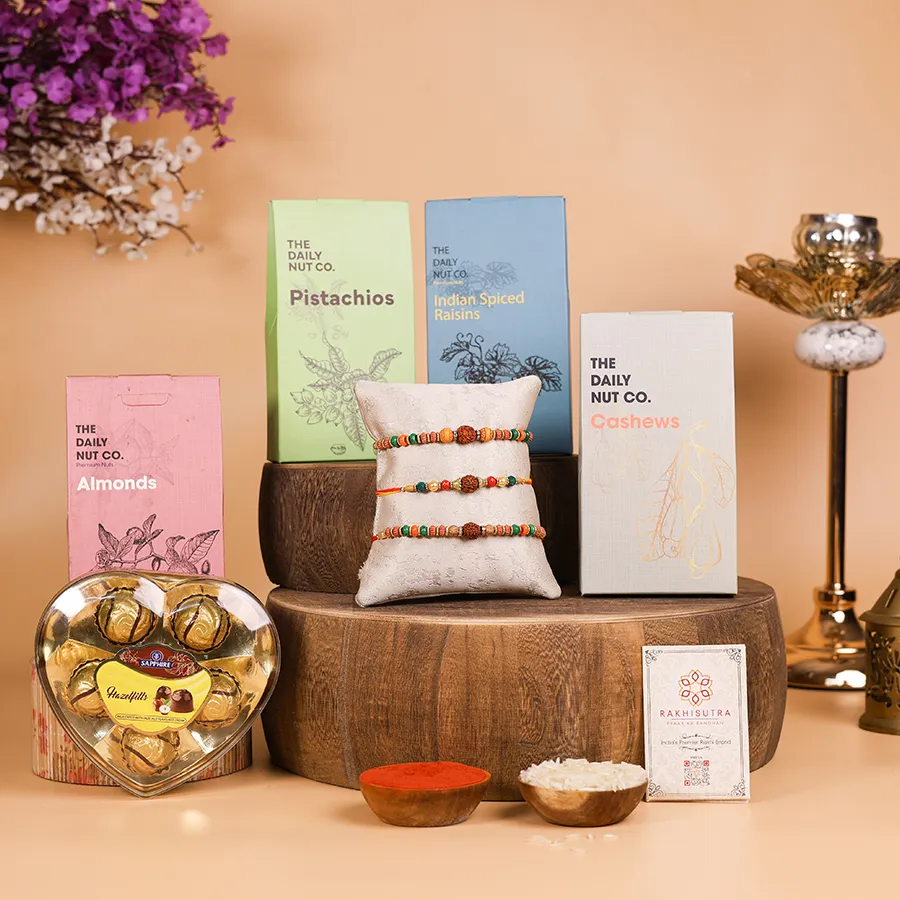 Divine Rakhi & Nut Gift Box 1
