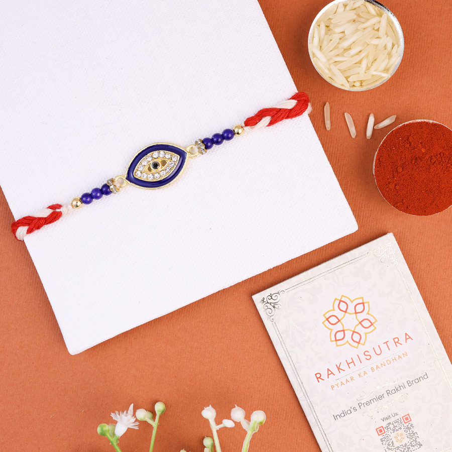 Mystic Evil Eye Rakhi Gift with Roli Tika and Message Card 1