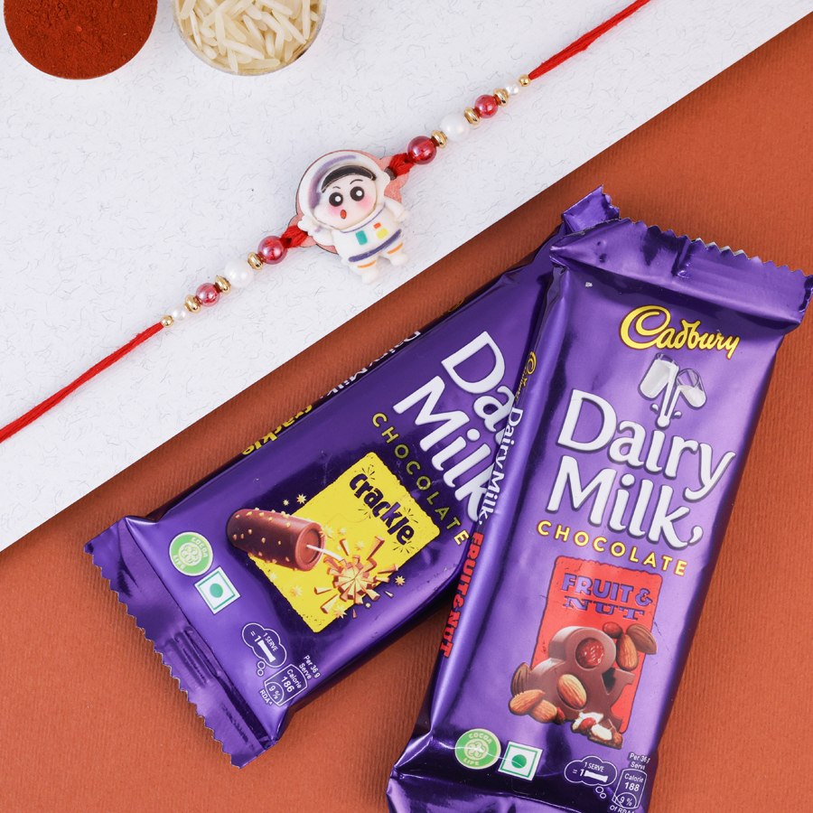 Cosmic Rakhi Adventure Set with astronaut rakhi and chocolates 1