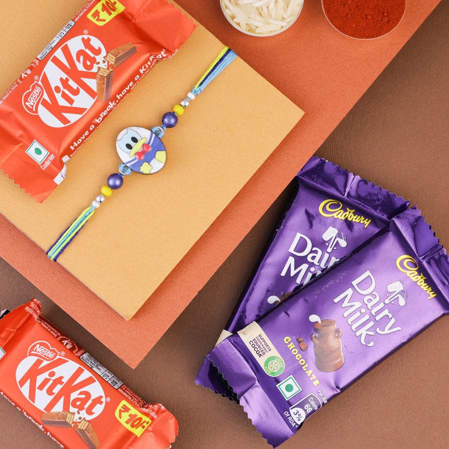 Donald Duck Rakhi with chocolates for Raksha Bandhan 1