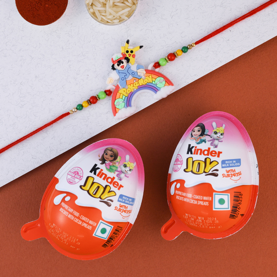 Kids Pokemon Rakhi with Kinder Joy chocolate 1