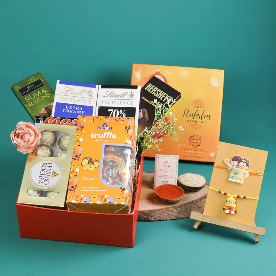 Spaceship Rakhi & Chocolate Gift Hamper with chocolates and Rakhis 1