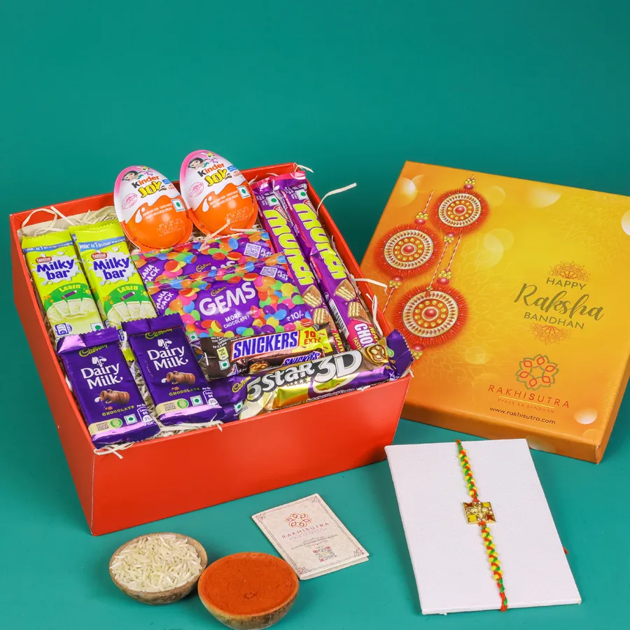 Designer Rakhi & Joyful Chocolates Combo 1