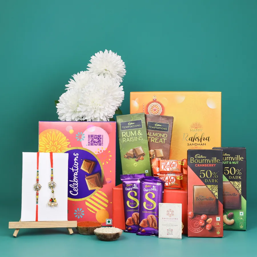 Elegant Rakhi & Chocolate Treats 1